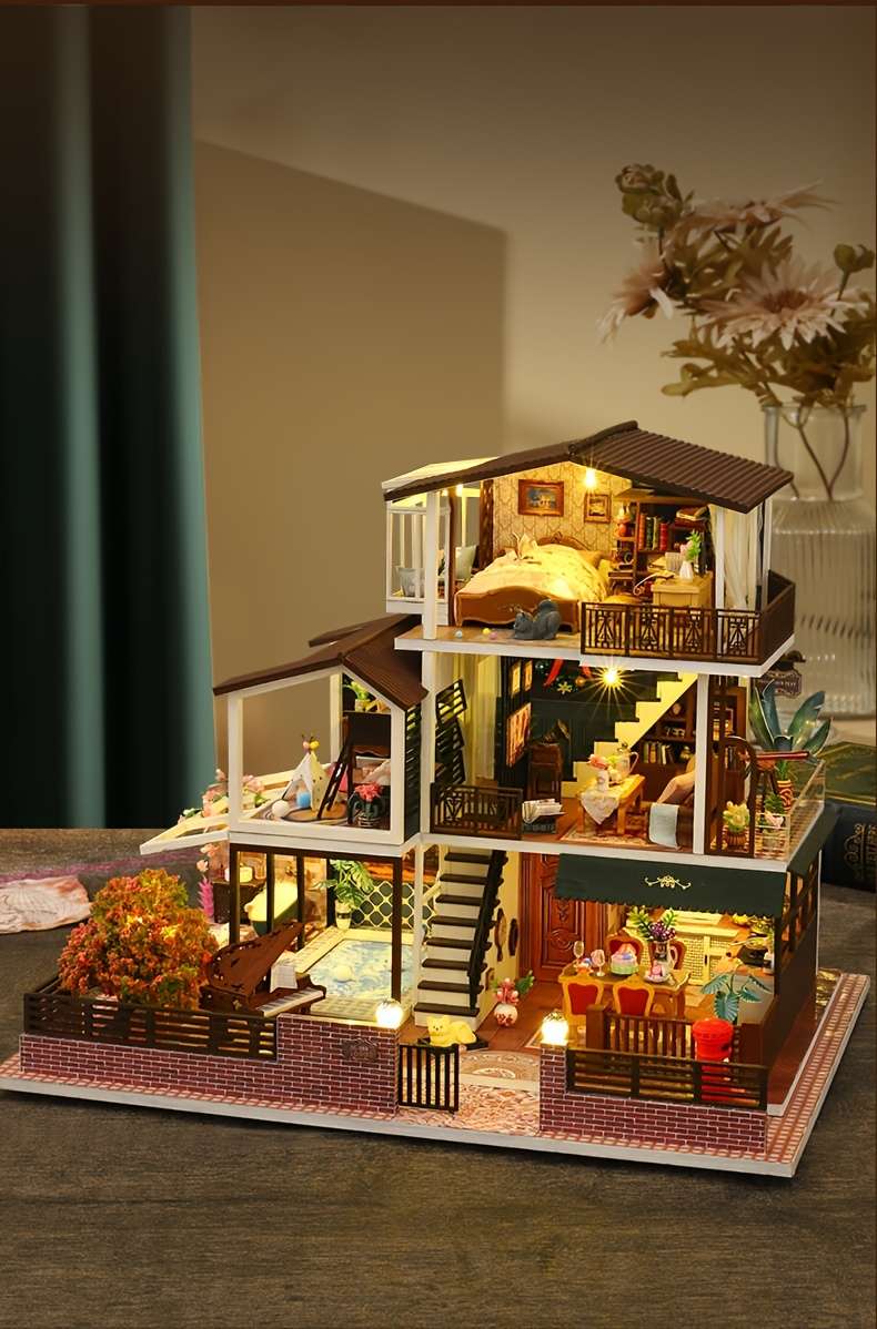 3D House Puzzle Model Style Romantic