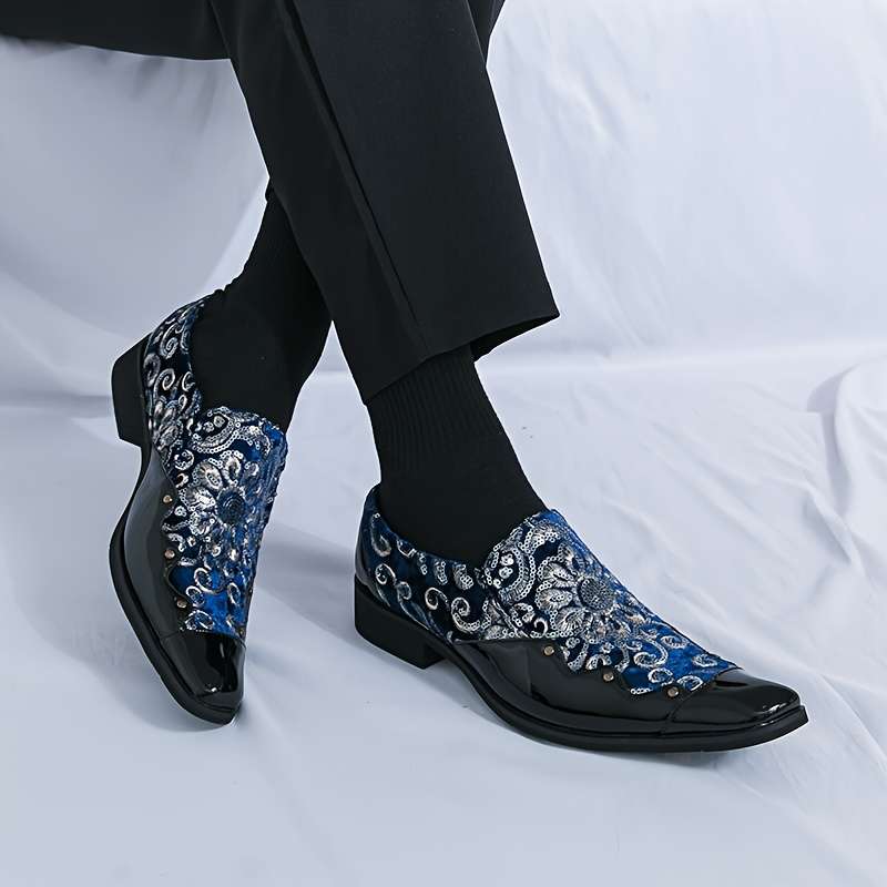 Mens Leather Shoes Color Black Blue Sizeuk 7.5