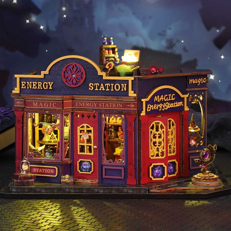 3D Building Model Puzzle Set Style Magic Energy Station