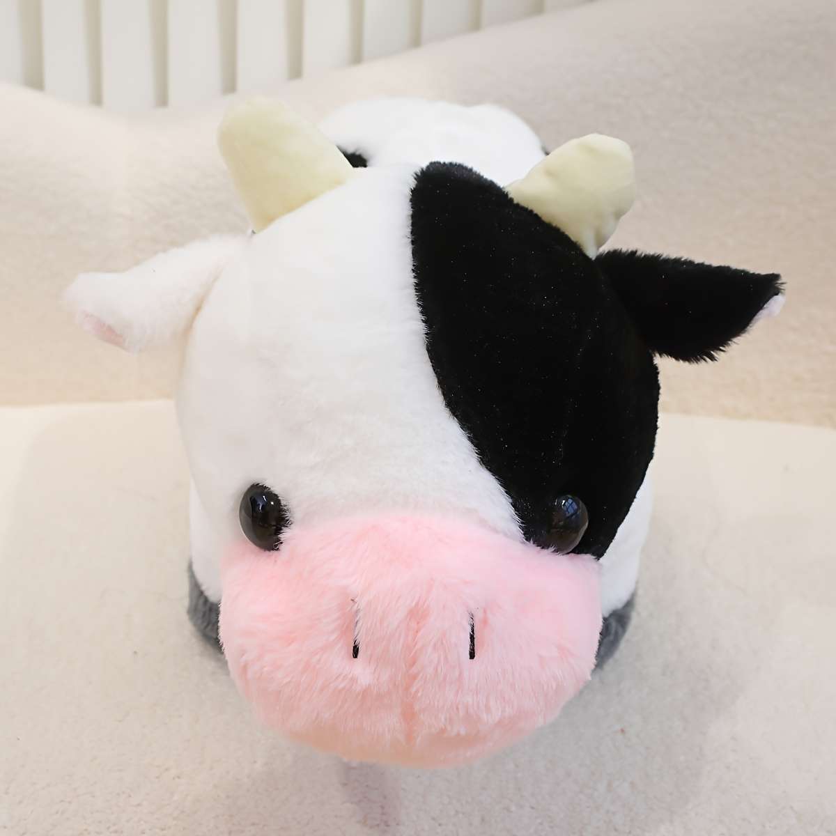Plush Toyss color White Ranch Cow Figurine size S 32cm
