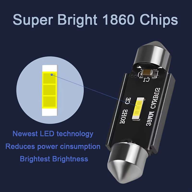 2pcs C5W LED CSP 1860 Signal Light Canbus Bulbs 41Mm Decorative Lights C10W LED Car I