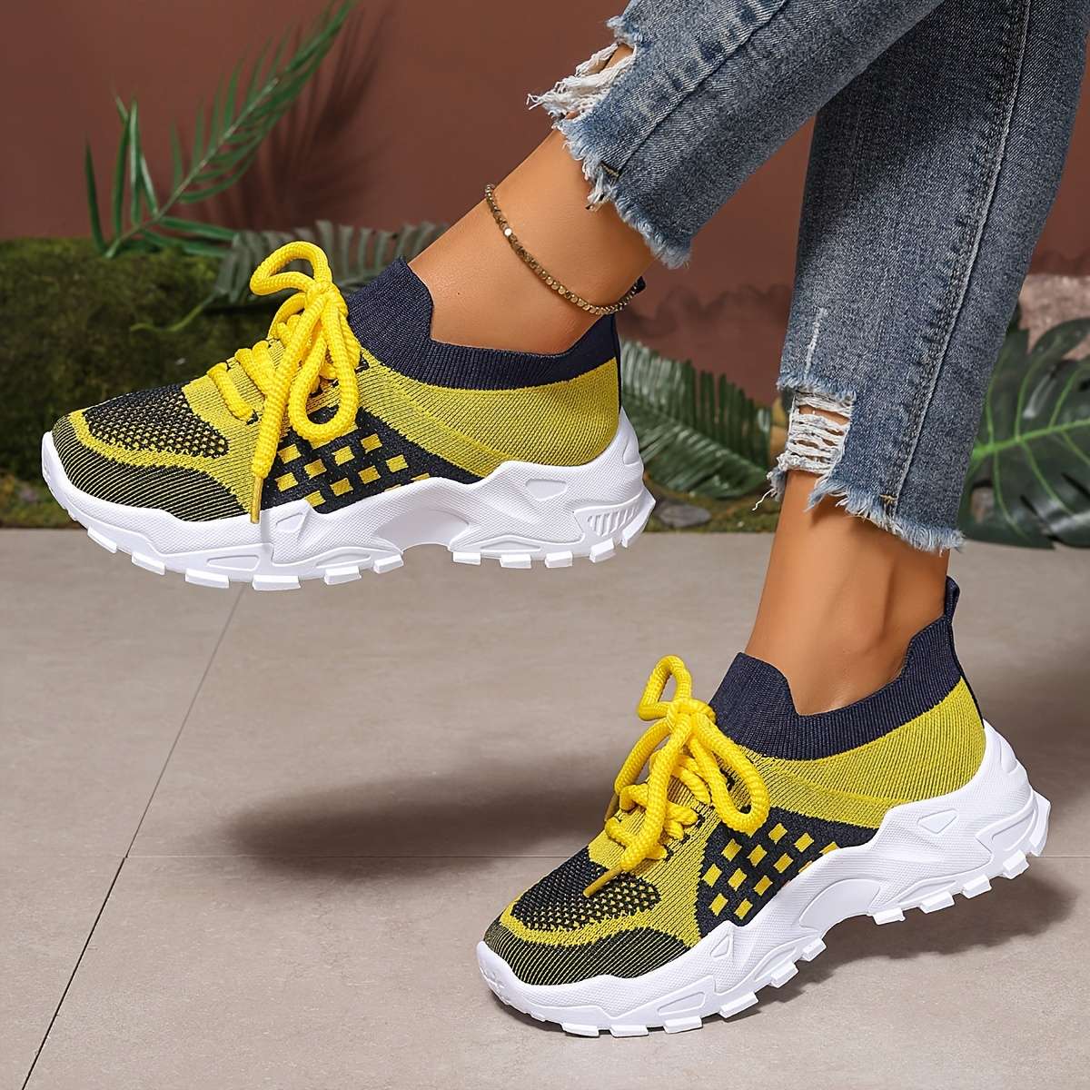 Women S Sneakers Color Yellow Sizeuk 5.5