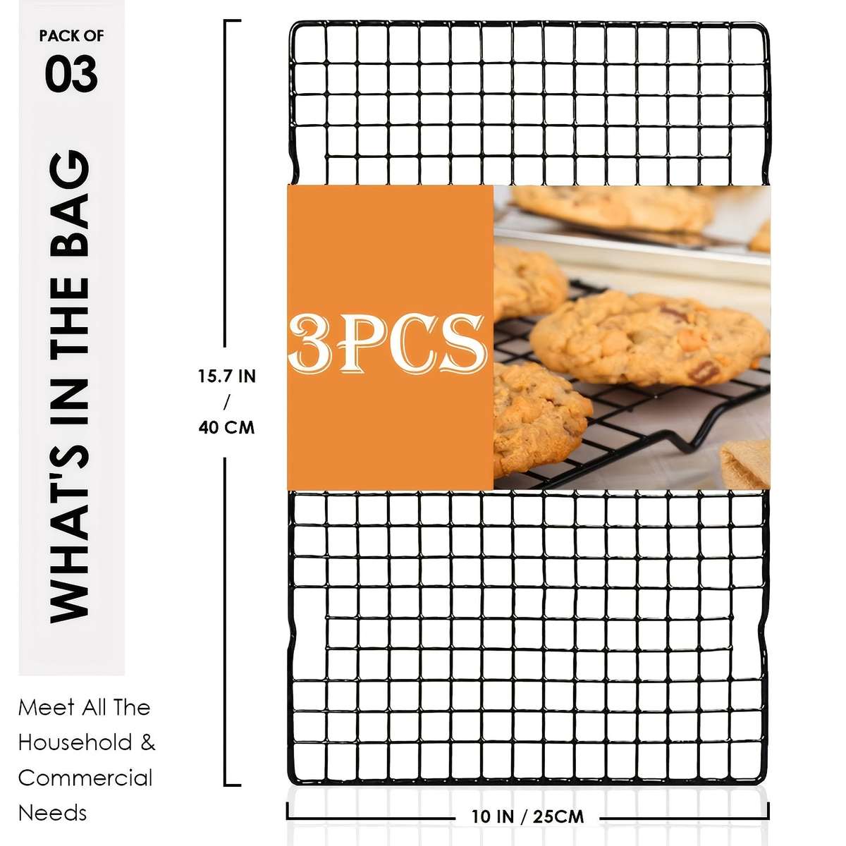 Grilling Net Quantity 3Pcssetblack
