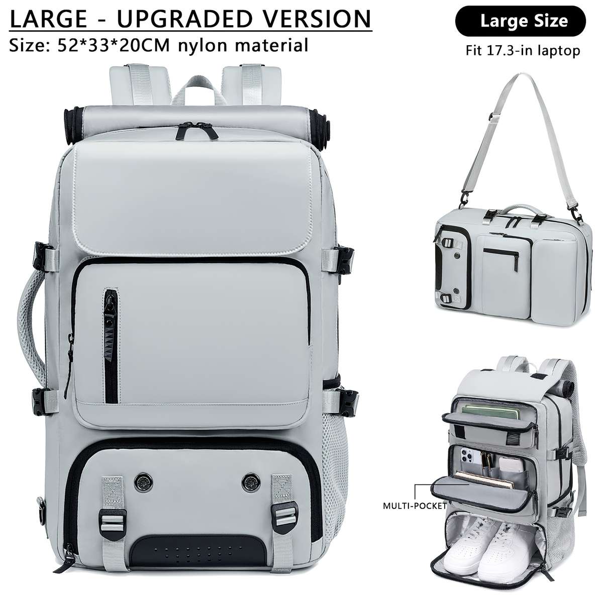 Men S Backpack Large Light Gray