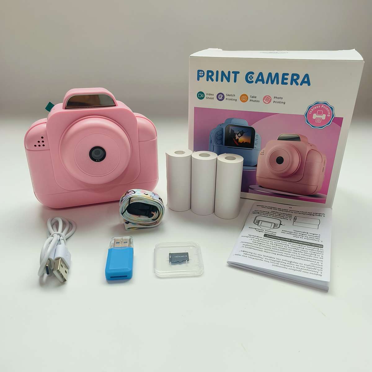 Printer Color Blue 3 Rolls Of Printer Paper Items No Tf Card