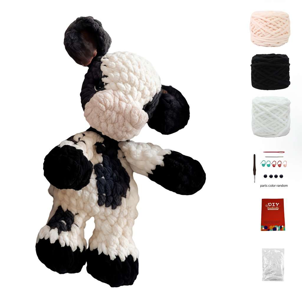 Plush Toyss Model 352 Black and White Calf