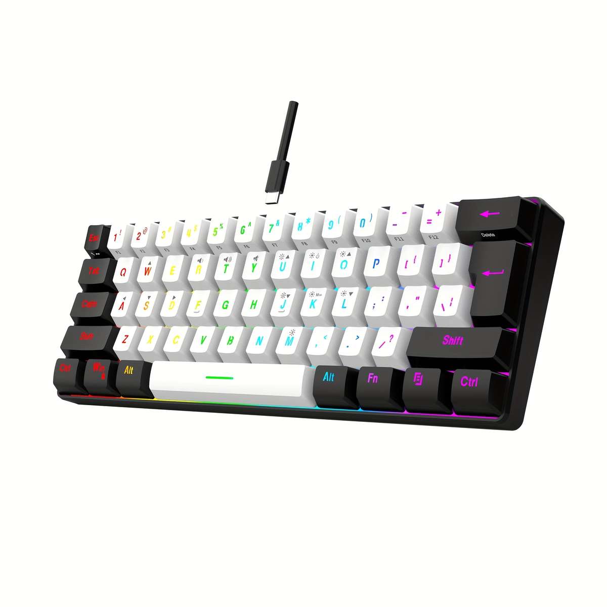 Keyboard Color G61 White And Black