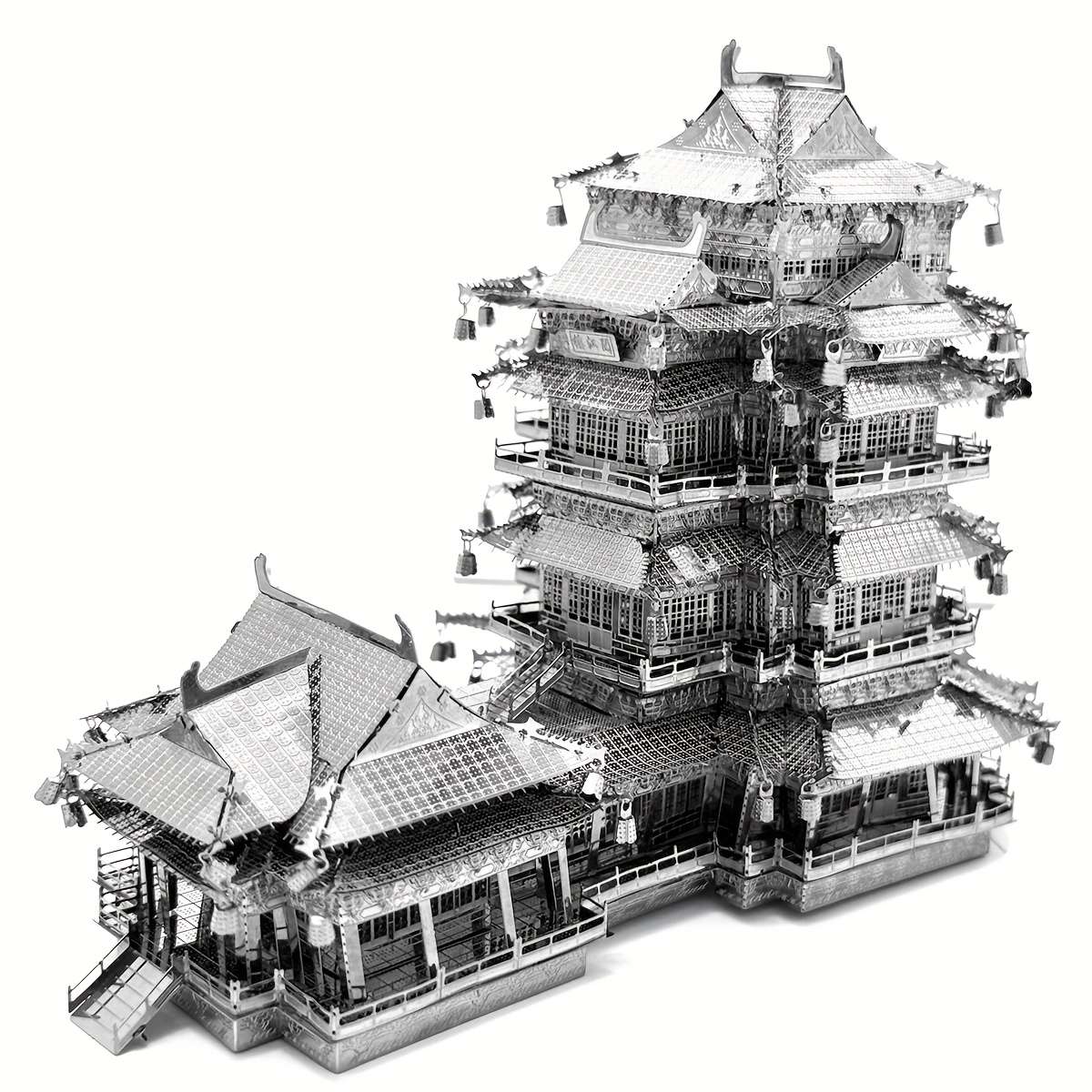 Building Toy Architectural Model Toy Set Color Silvery Yuejiang Tower
