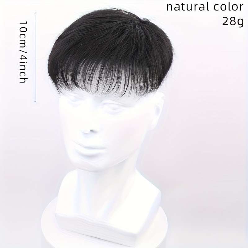 Natural Black Mens Wigs Hair Length 10.16Cm