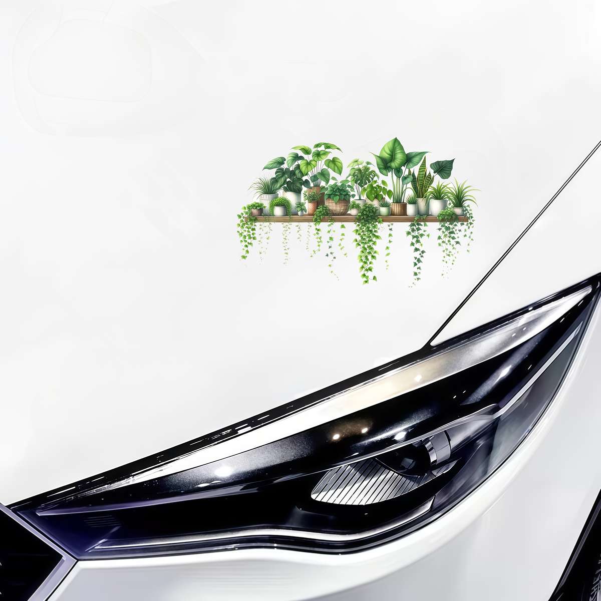 2PCS Premium Removable Creative Wall Stickers Tropical Green Plant Potted Home