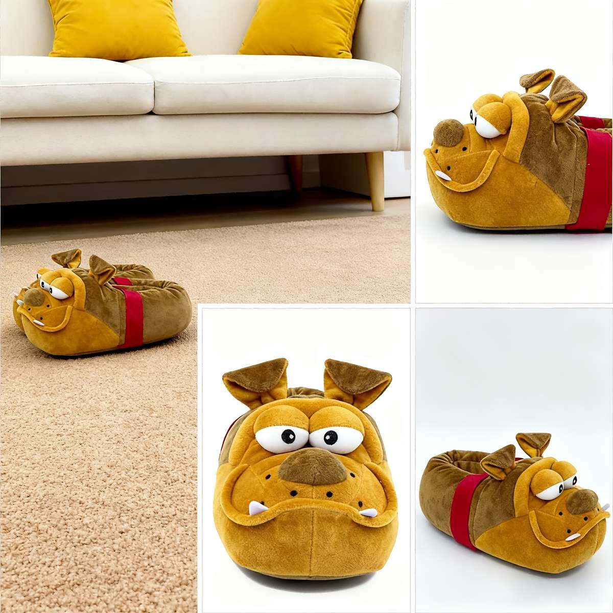 Cotton Slippers Color Yellowishbrown Sizeuk 7