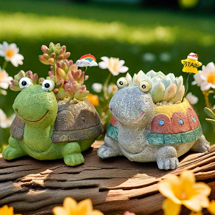 Flowerpot Color 1Pcs Gray Turtle