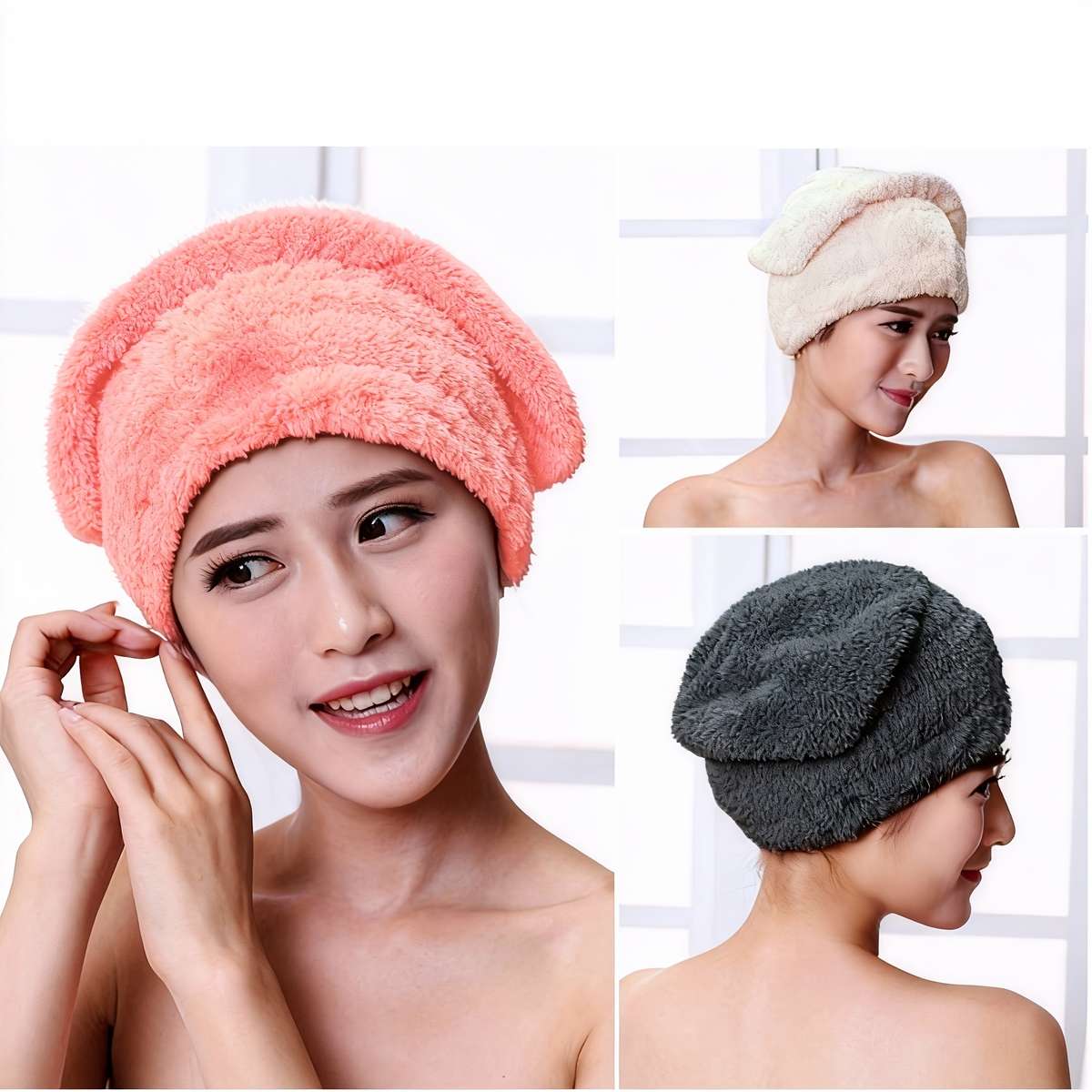 Hair Turban 2Pcs Grey