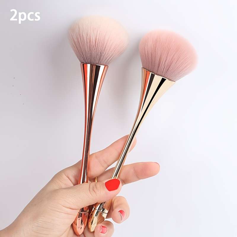 Makeup Brush Set Color Rose Golden  Golden 2Pcs