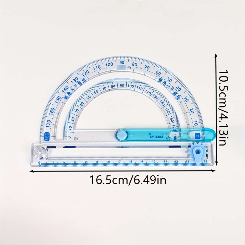 Heavy Duty Ergonomic Classic Elegant Professional Compass Protractor Ruler for
