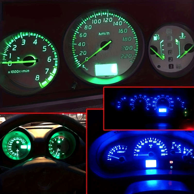 10pcs Blue T5 LED Car Dash Dashboard Lights 74 73 286 Instrument Cluster Gauge Panel