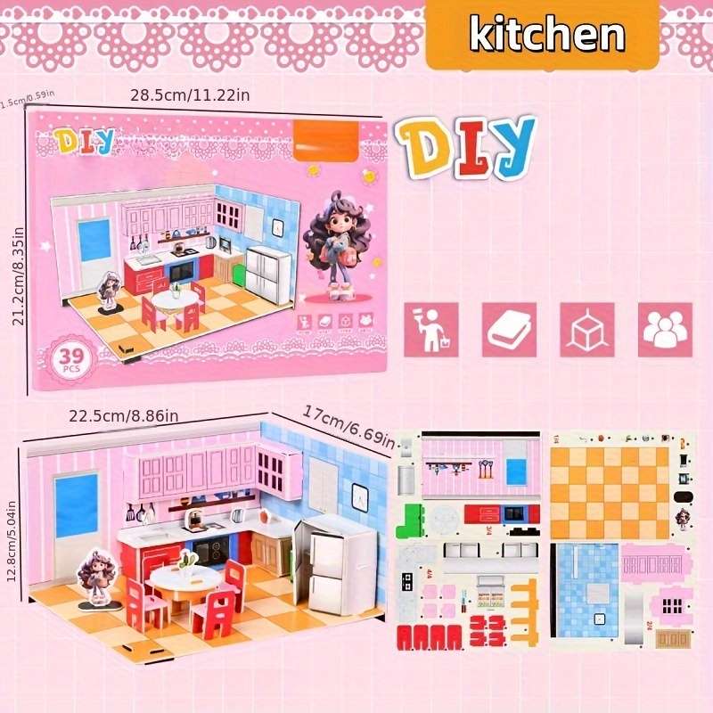 Building Toy Architectural Model Toy Set Items 4Pcs Set