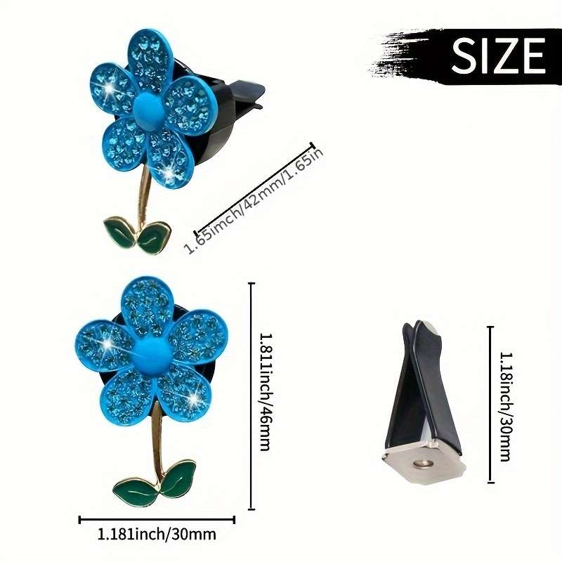 Car Interior Decor Items 3Pcs Green Flower  Add  Two Butterflies