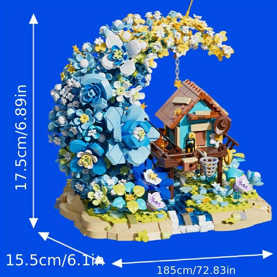 Building Toy Architectural Model Toy Set Style Flower Moon House