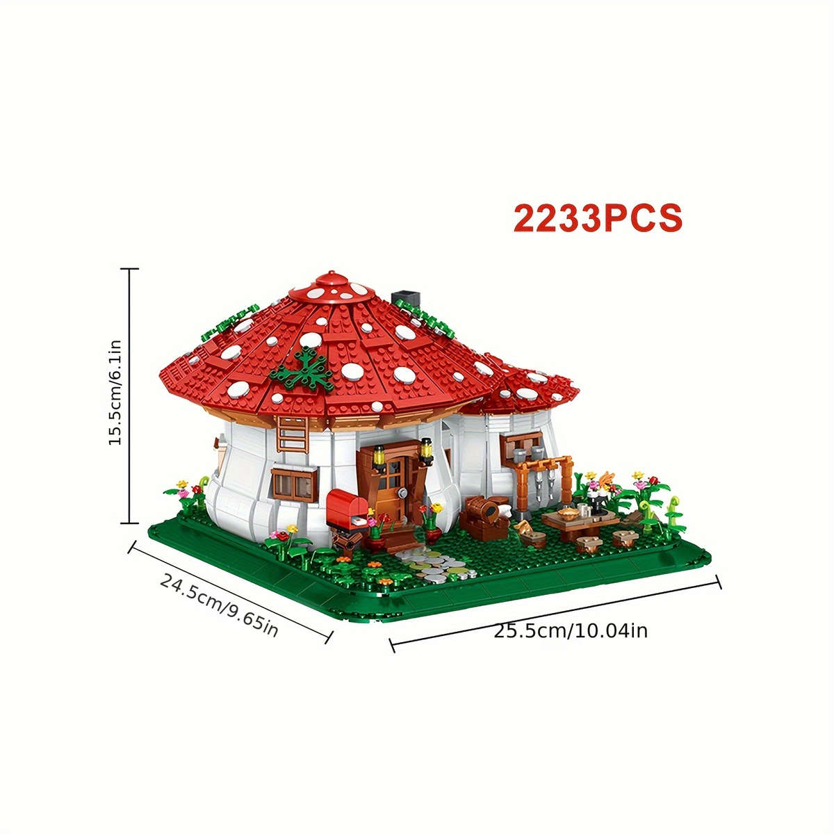 3D Building Model Puzzle Set Style Mushroom House