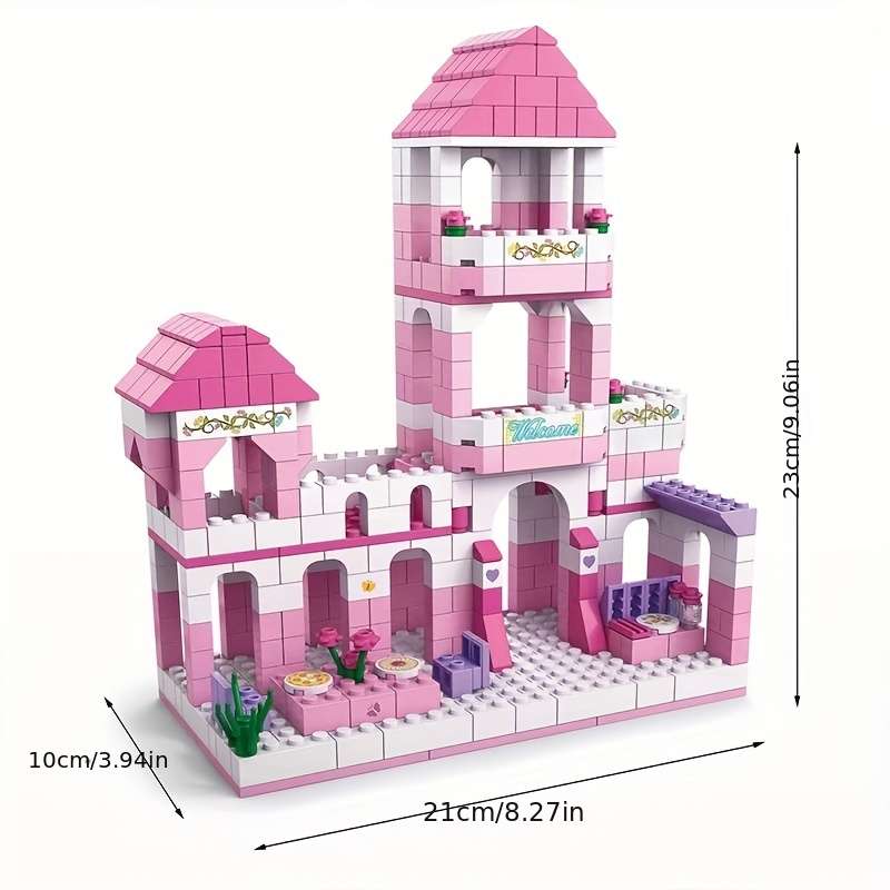 Building Toy Architectural Model Toy Set Color Pink Castle