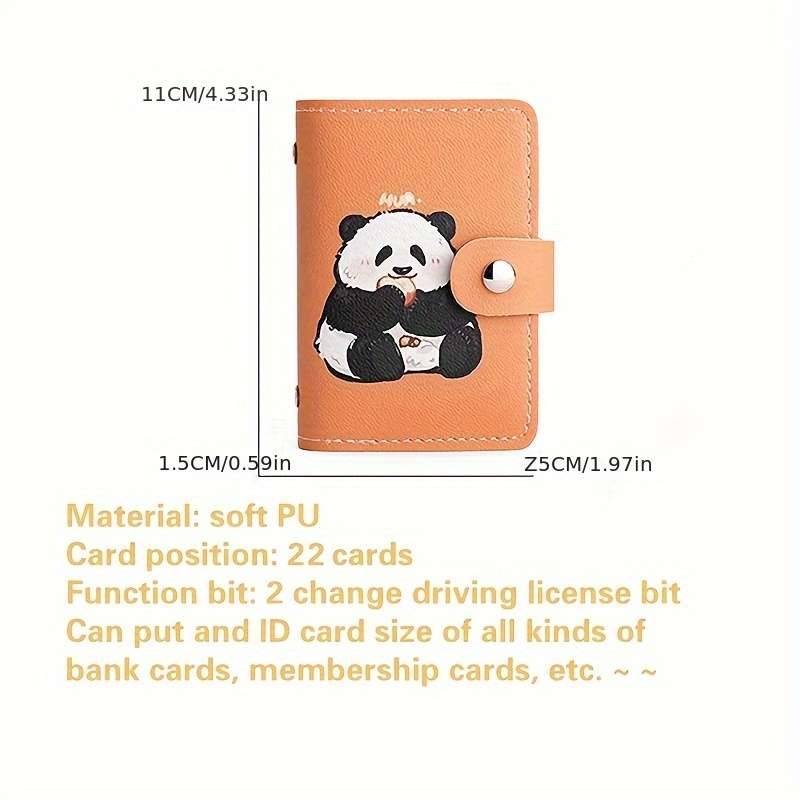 Cute Panda Pattern Womens Credit Card Wallet Multi-Slot Large Capacity Compact Design With