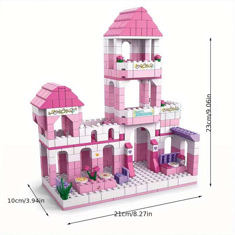 Building Toy Architectural Model Toy Set Color Pink Castle