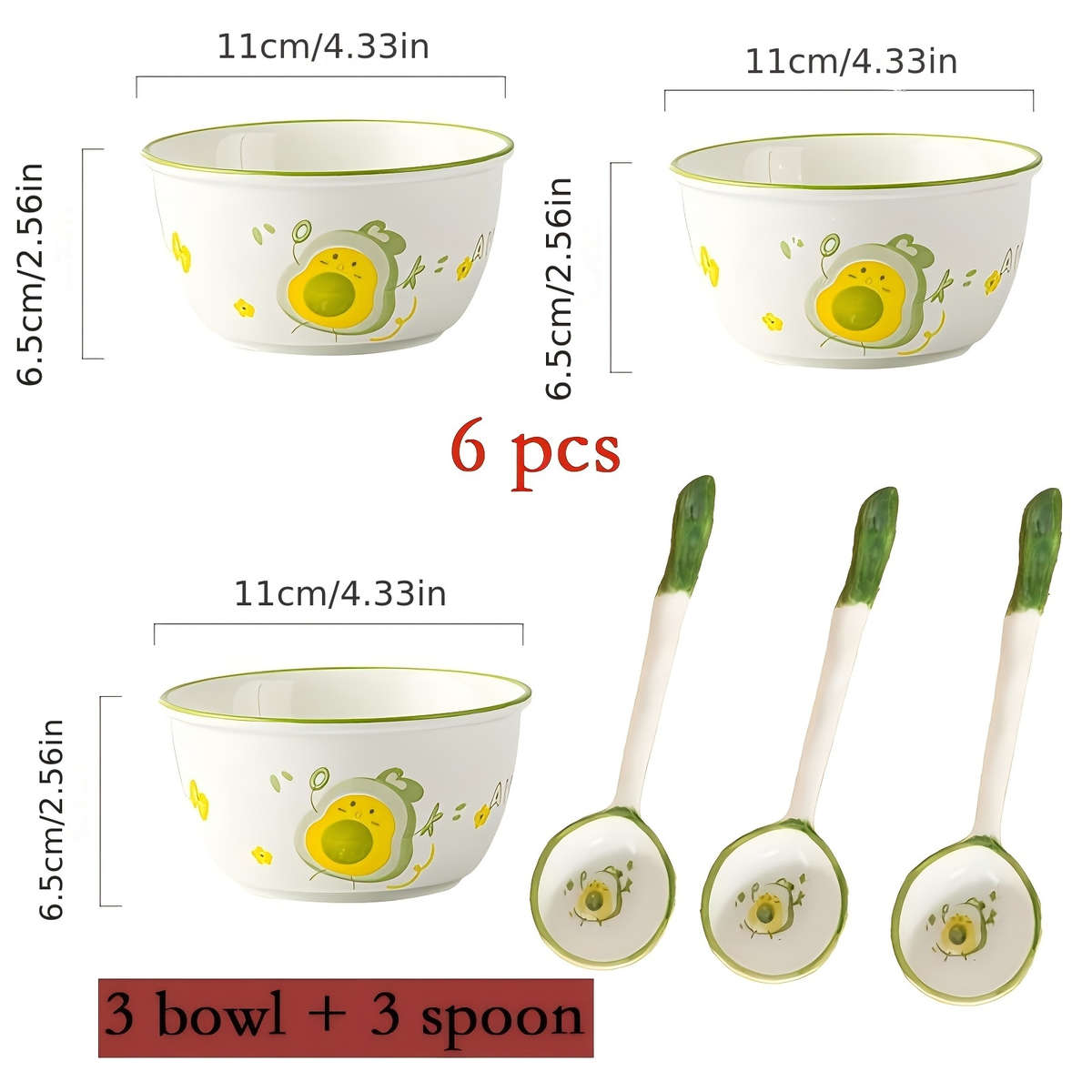 Bowl Quantity 3 Bowls  3 Spoons