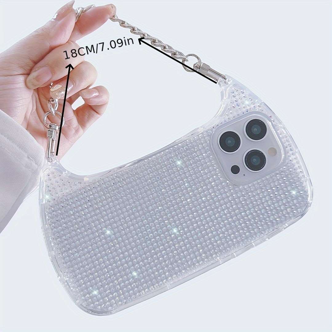 1Pc Silvery For iPhone 16 Plus Luxurious Diamond Phone Case