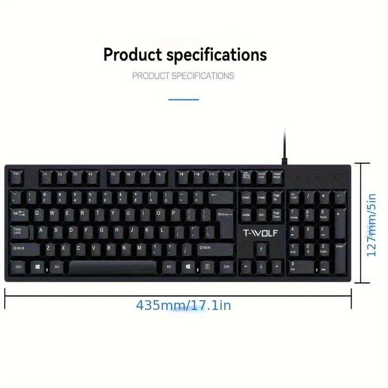 keyboard Items Black wired keyboard   single keyboard