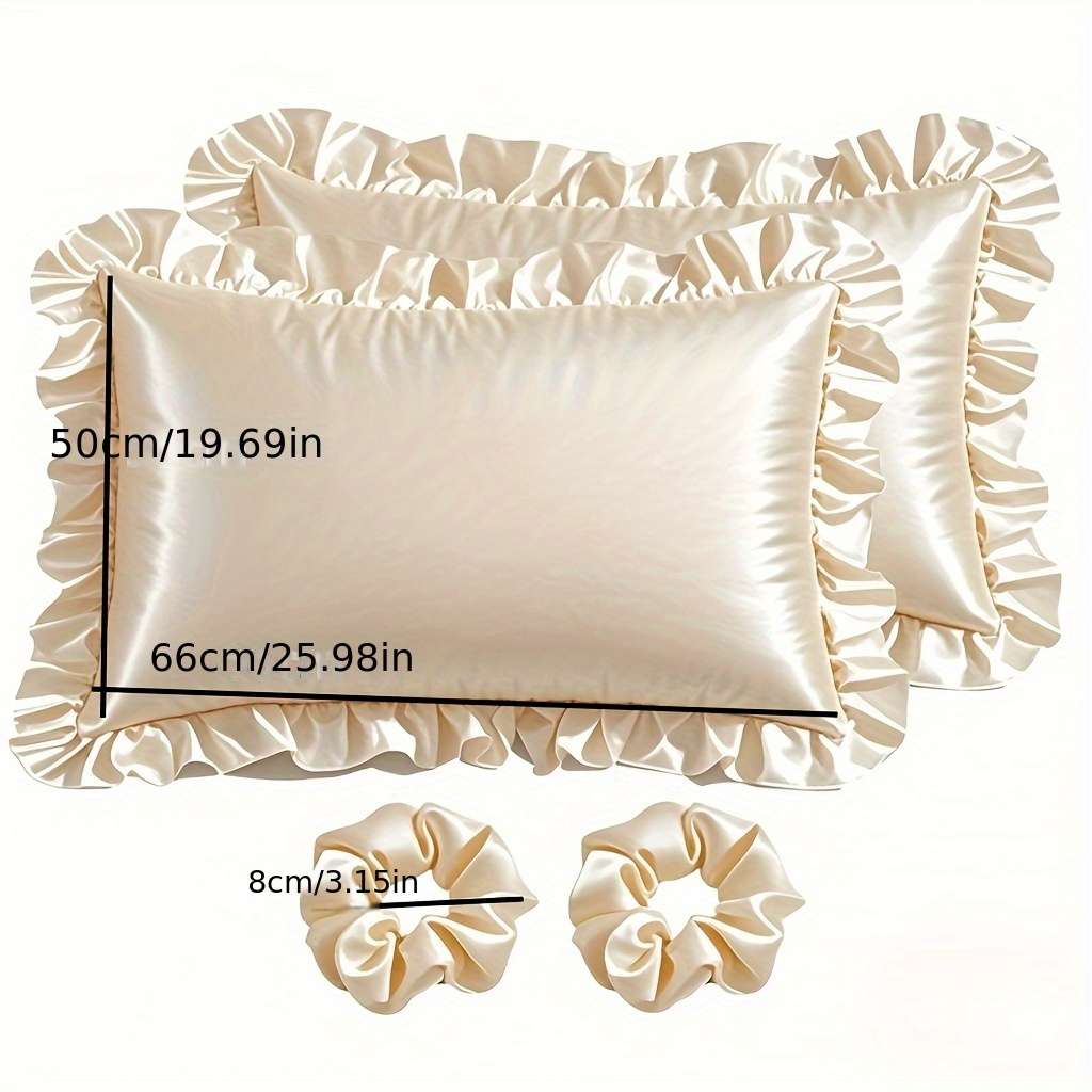 Satin Pillowcase Color No Lace Wine Red Size50Cm*66Cm