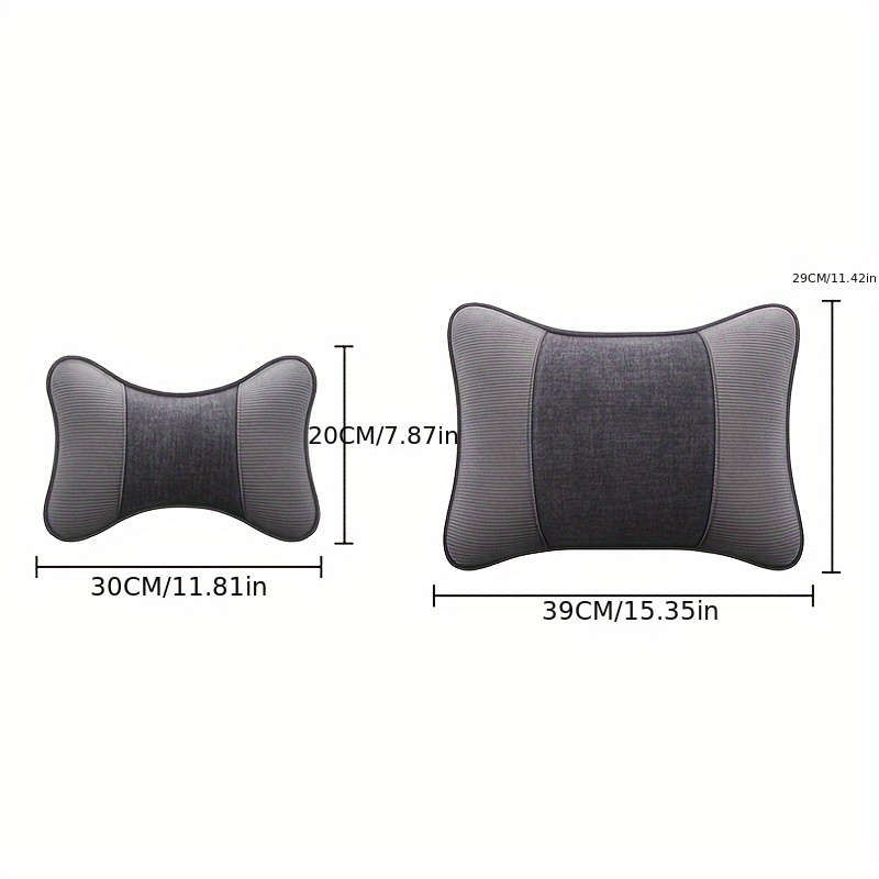 Car Seat Cushion Gray Items 2Pcs Headrest