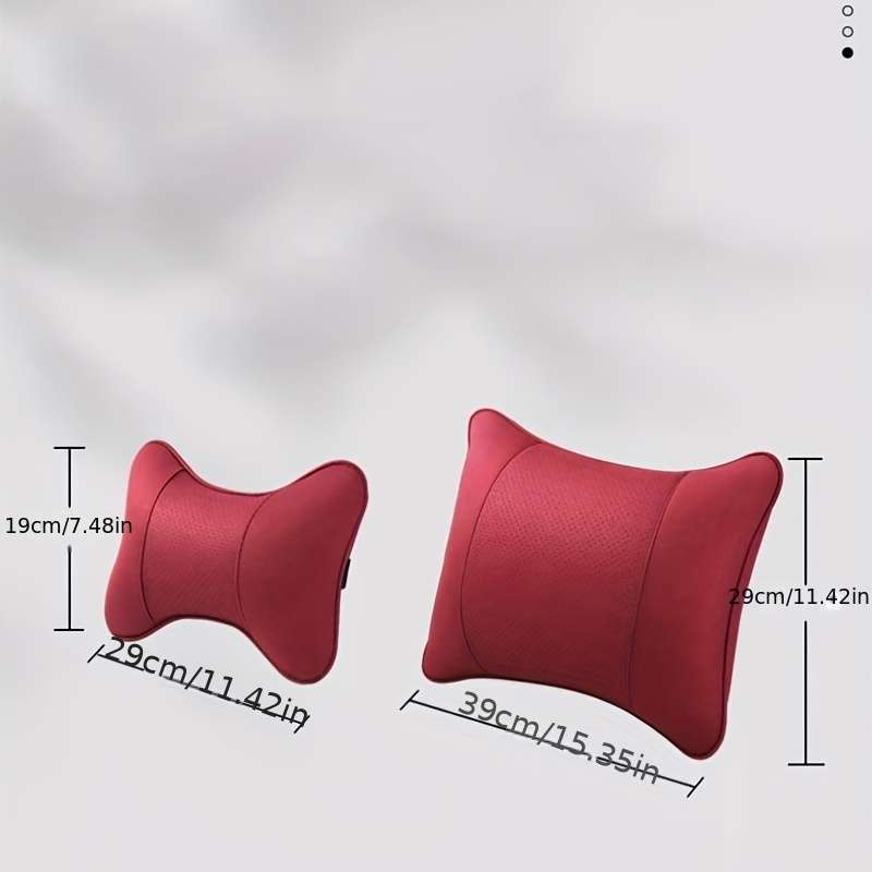 Car Seat Cushion Red Items 2Pcs Headrest