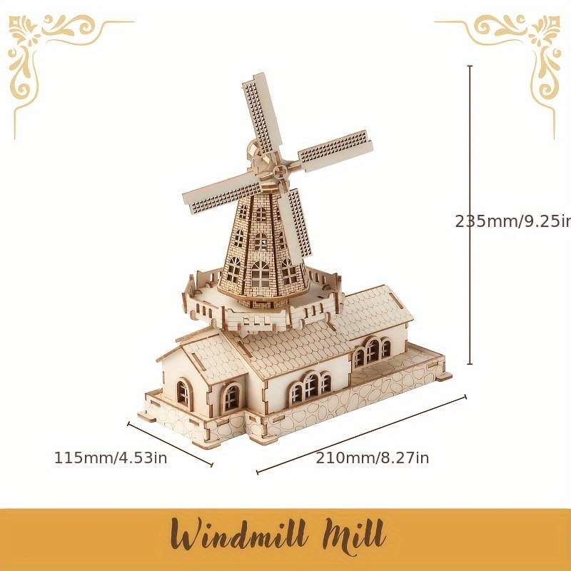 Building Toy Architectural Model Toy Set Style Windmill