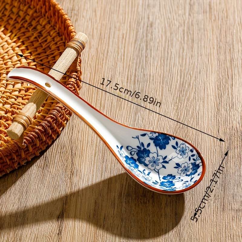 4pcs Ceramic Soup Spoon Japanese Home Use Creative Cute Ramen Noodle Spoon Soup Serving Spoon D