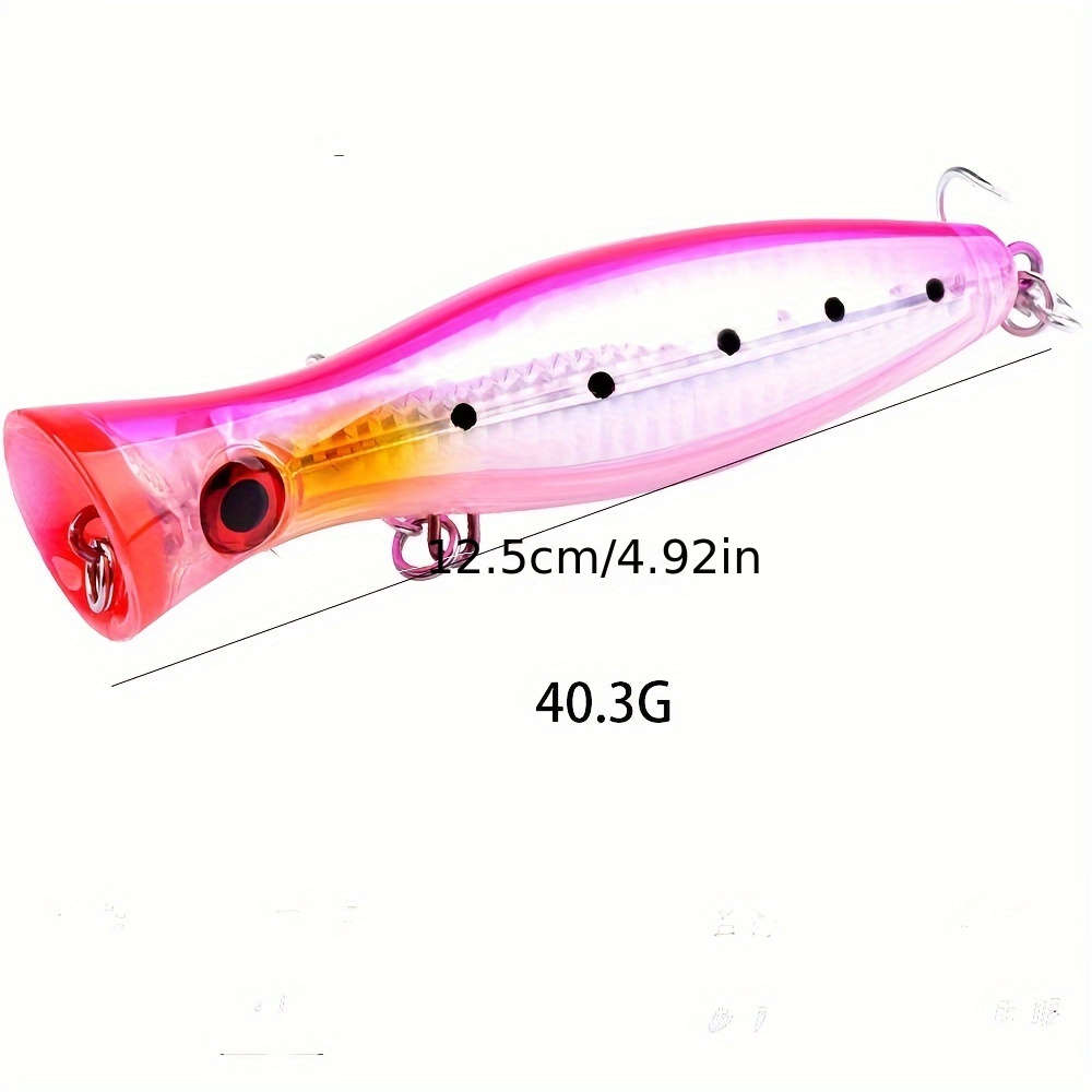 1pc Popper Fishing Lure 12.5cm 40.3g ABS Hard Bait for Fresh Saltwater Angling Crash Wate