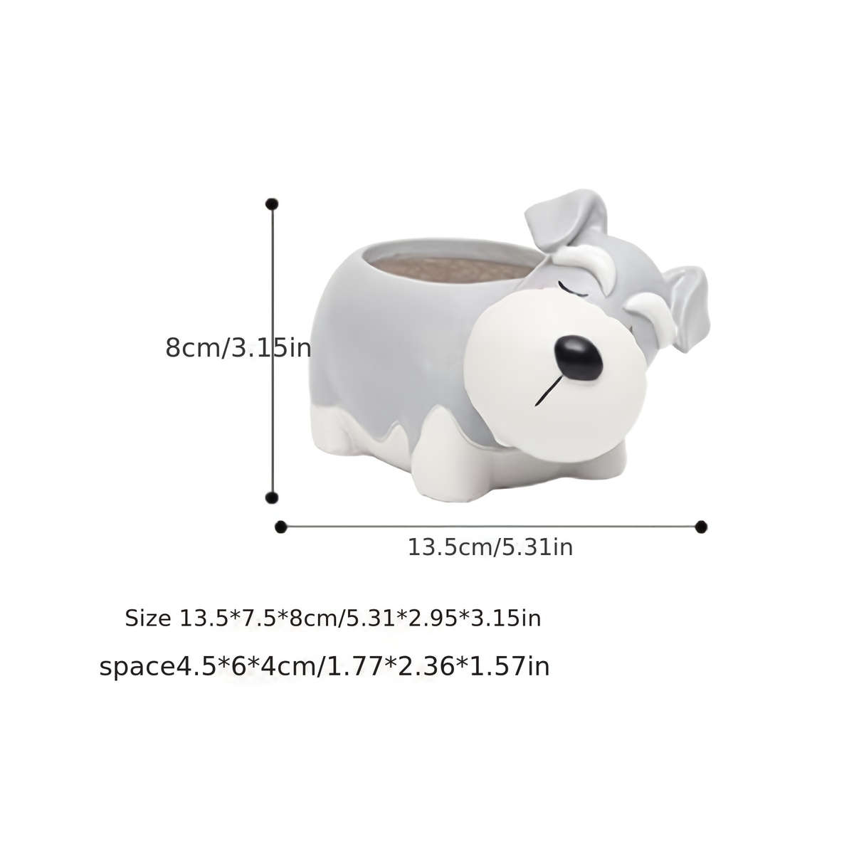 Flowerpot Color 1 Set Of Gray Dogs