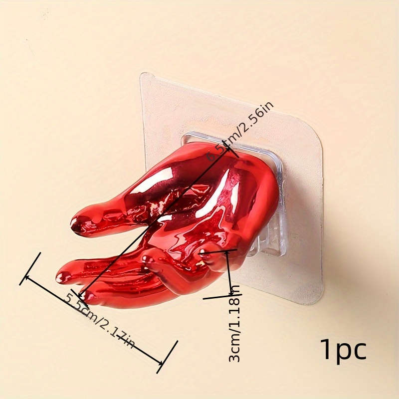 Creative Five Finger Sticky Hooks For The Bedroom Living color Red 1pc