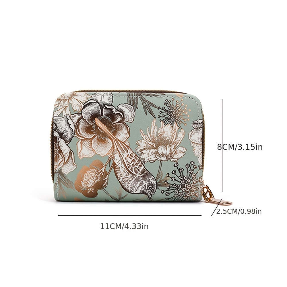 Vintage Floral Print Card Holder Organizer
