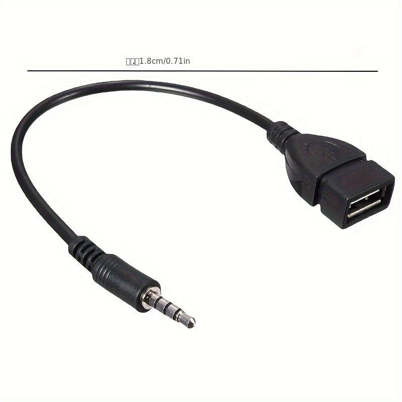 1pc Car Aux Conversion Usb Cable CD Machine MP3 Audio Cable USB To 3.5mm Audio T-port Plug Conn