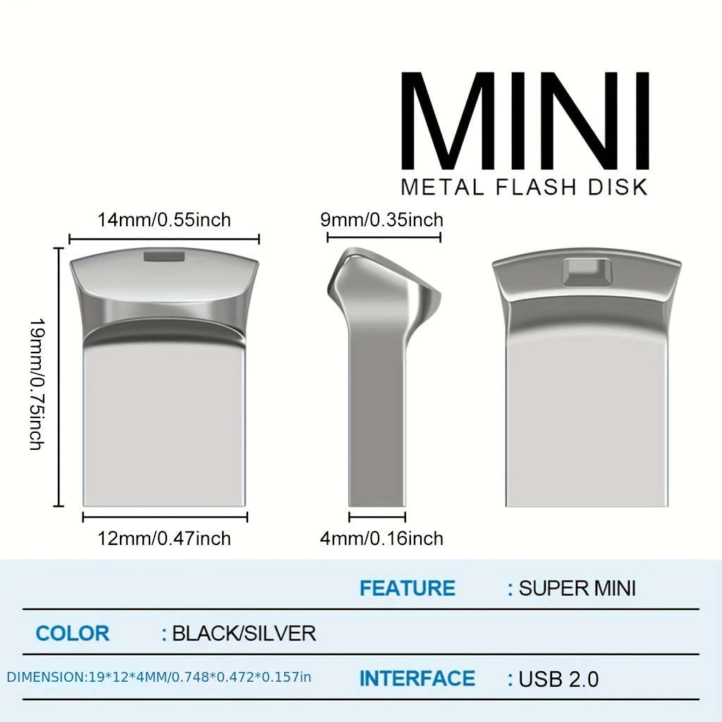 Usb Flash Drive Color Silvery Capacity 2Gb 5Pcs