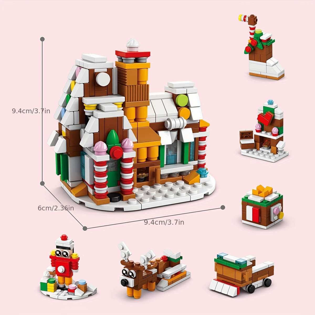 Building Toy Architectural Model Toy Set Items Christmas Reindeer 296Pcs