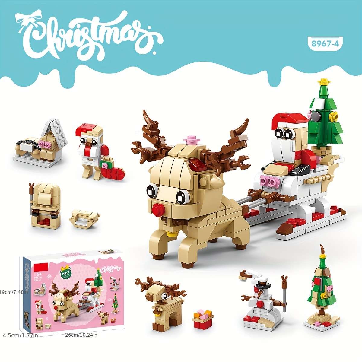 Building Toy Architectural Model Toy Set Items Christmas Reindeer 296Pcs