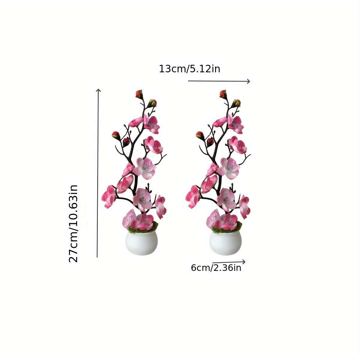 Simulated Flower Color 2 Pieces Pink