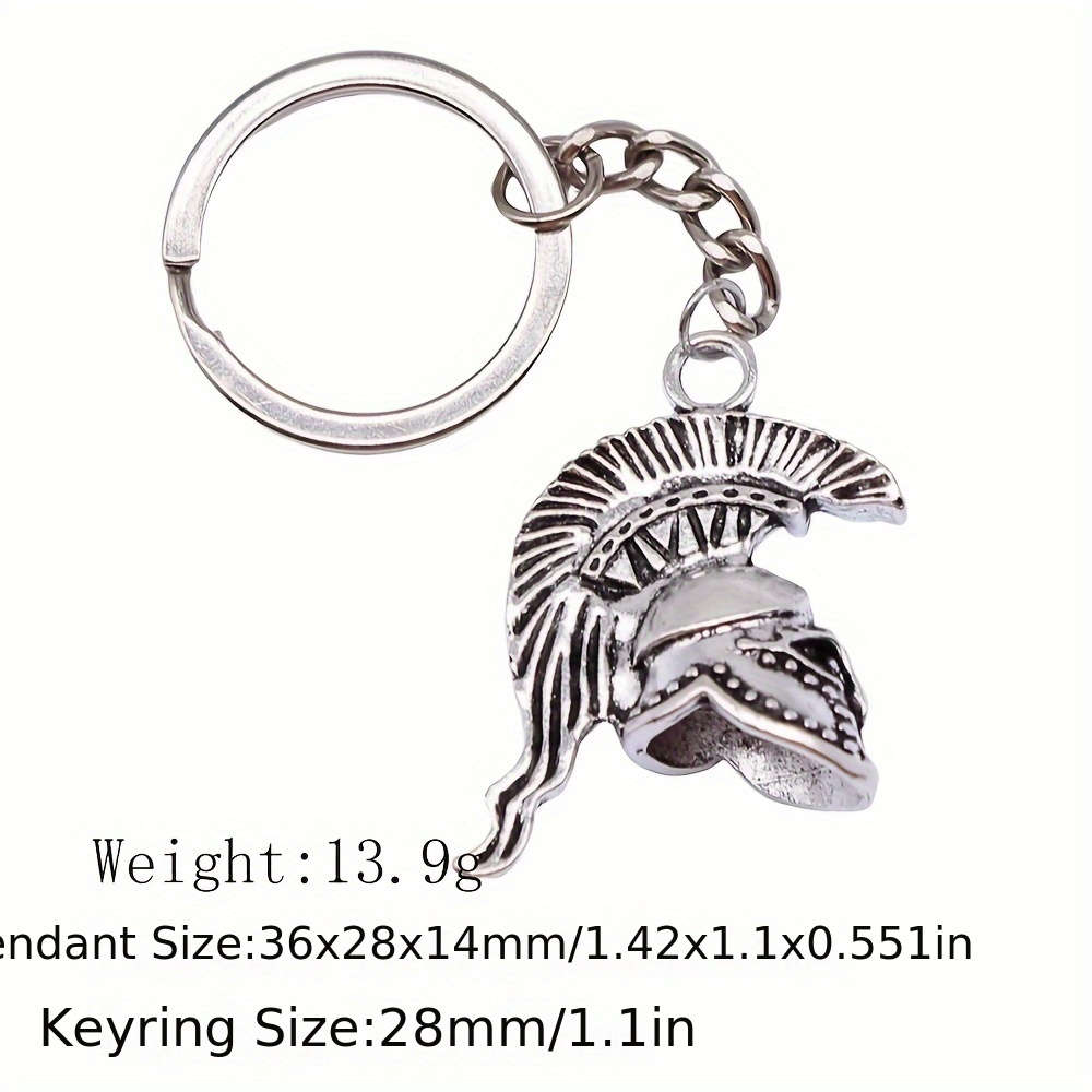 Stylish Heavy Duty High Density Roman Warrior Helmet Keychain Alloy For Office