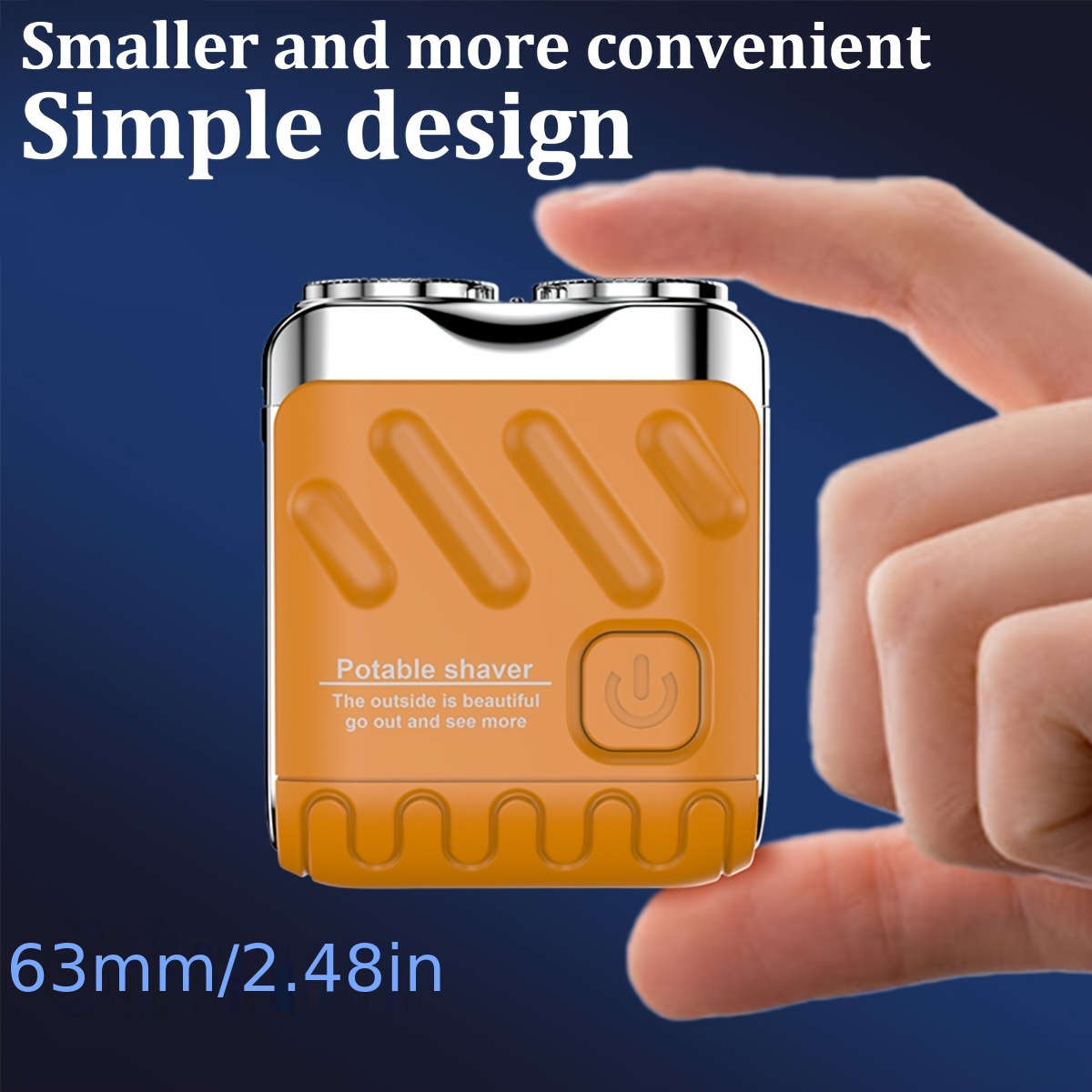 Sleek Durable Waterproof Smart Cordless Mini Electric Shaver Gift Giving Blue