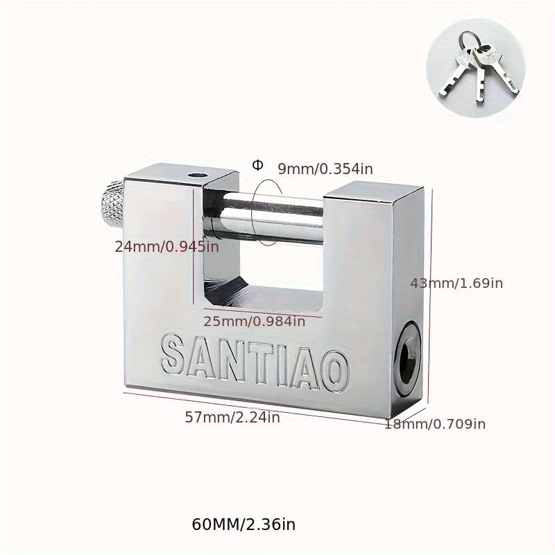 Lock Model 80Mm 3.15In 1Pc 1 Lock With 3 Keys