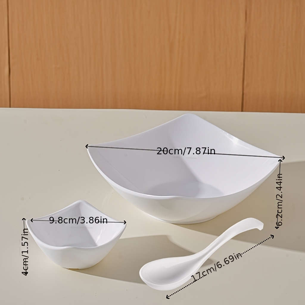 Bowl Items 6Pcs 2 Bowls  2 Plates  2 Spoons