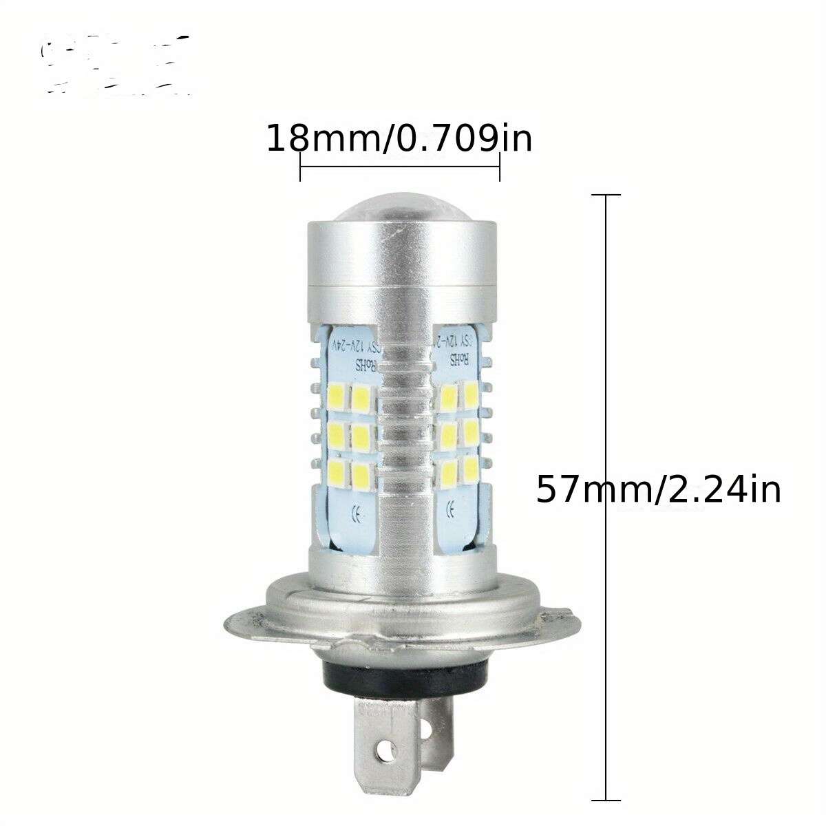 2pcs H7 LED Headlight Bulbs High Low Beam 6000K Super White Lights Car Fog Lights