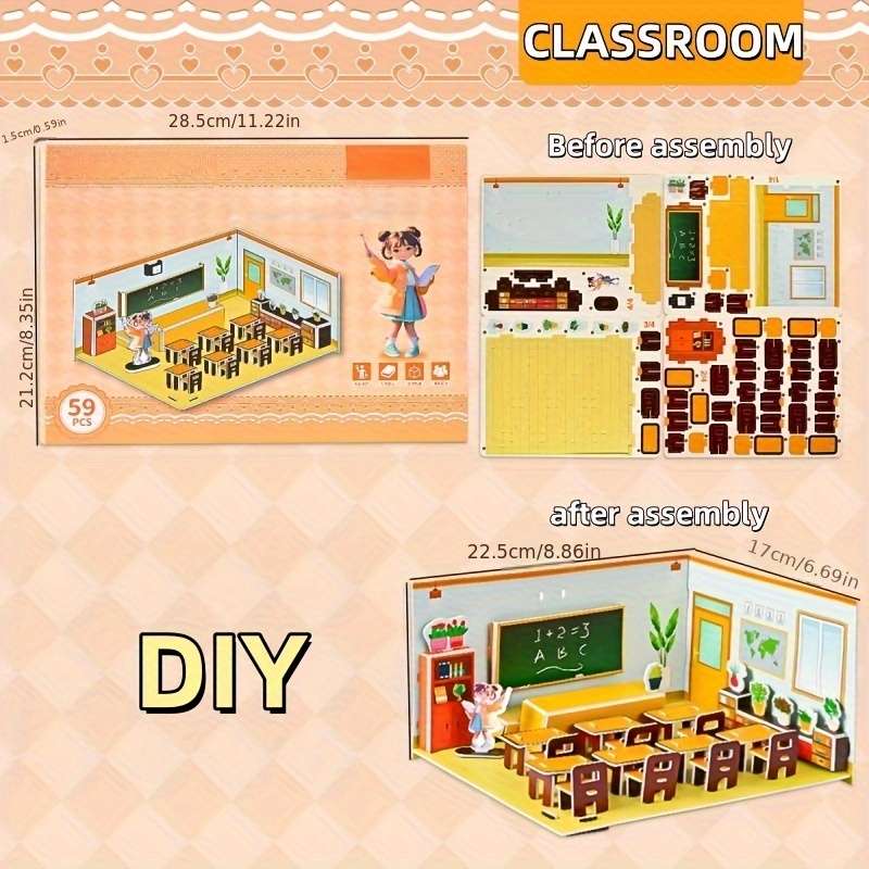 Building Toy Architectural Model Toy Set Items 4Pcs Set
